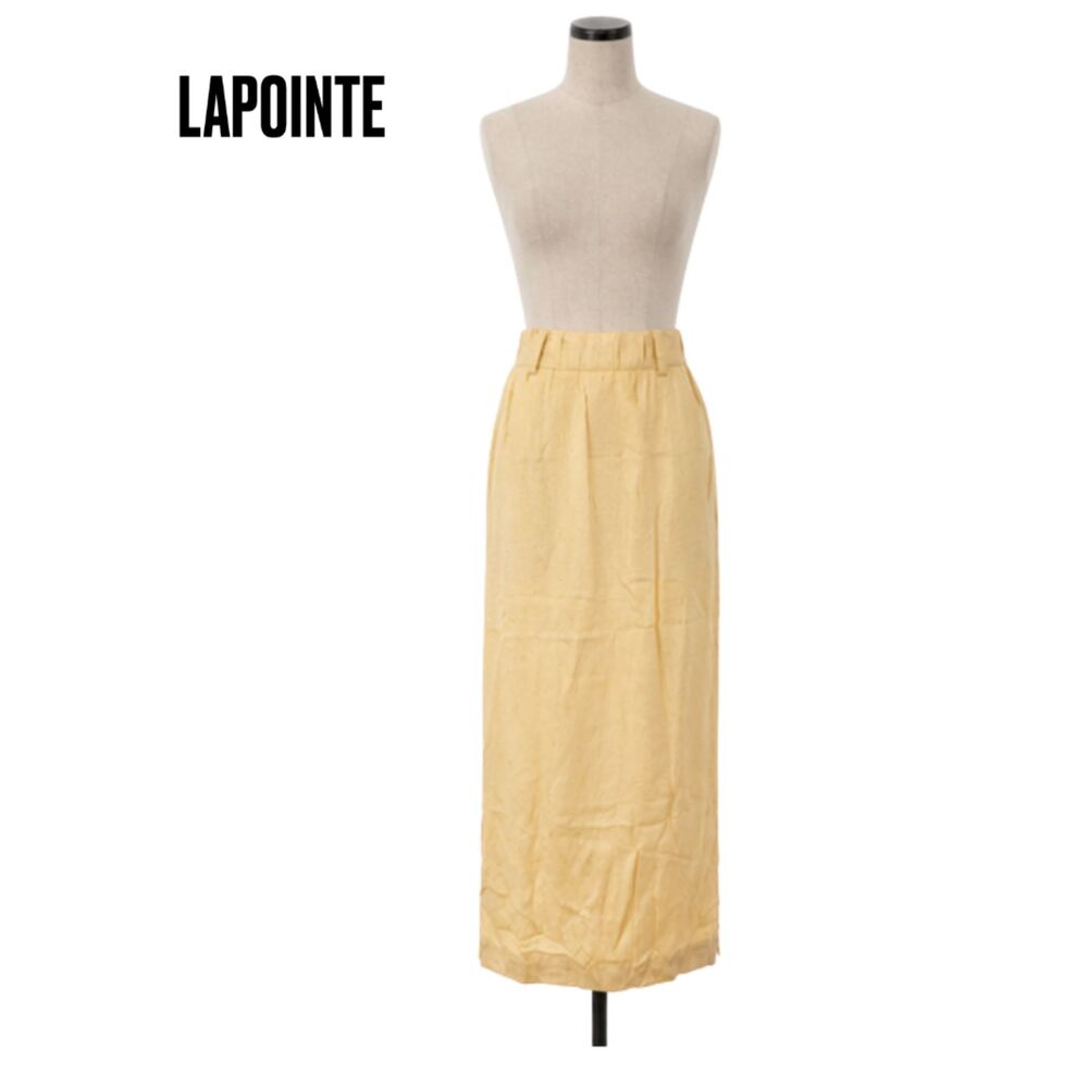 LAPOINTE Butter Yellow Satin Midi Skirt Acetate Viscose Size 2